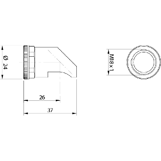Renvoi d'angle pour capteurs photoélectriques cylindriques M18 - ST 03-Lire la description