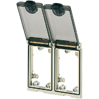 Cadre 2x transparent Cadre: Métal, Mat nickelé, Couvercle: Plastique - 4000-68223-0000000 | MSDD-Lire la description