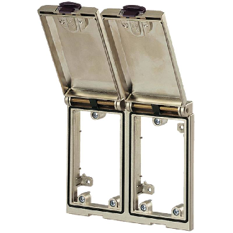 Set MSDD: Cadre double + RJ45 + USB + Prise Allemande (2+PE) 16A - 4000-68123-0011310 | MSDD-Lire la description