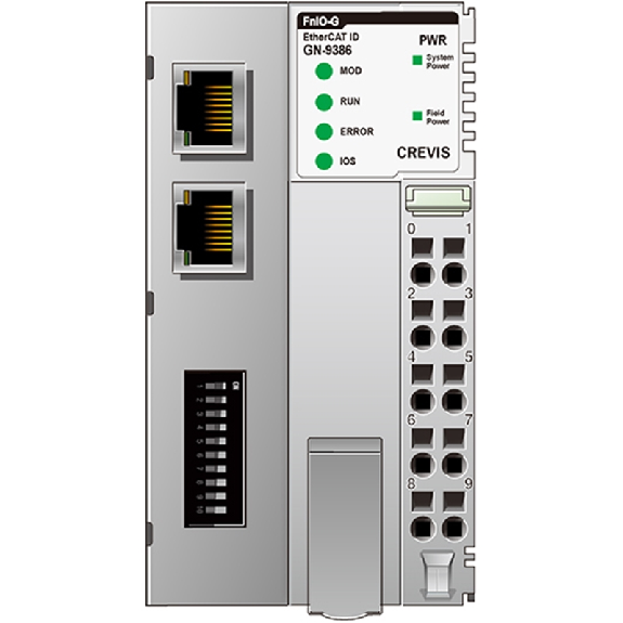 Adaptateur réseau EtherCAT, 128 octets par tranche, max 63 tranches - GN-9386 Adaptateur réseau EtherCAT, 128 octets par tranche, max 63 tranches - GN-9386-Lire la description