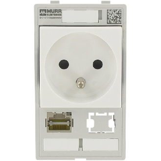 Module simple MSDD 1x Prise France + 1x RJ45 + 1x découpe - 4000-68000-4510001-Lire la description