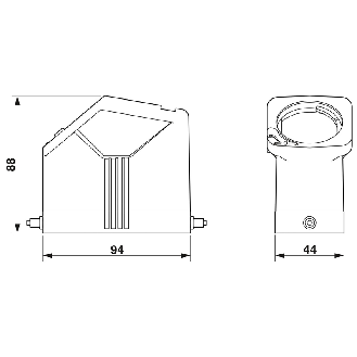 Capot passe-câble, version CEM, B16, pour verrouillage longitudinal - HC-EVO-B16-HHFS-EL-AL-Lire la description