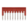 Pontage sécable rouge, 10 pôles, pour bornes Push-In + de 1,5mm² - XW5S-P1.5-10RD