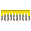 Pontage sécable jaune, 10 pôles, pour bornes Push-In + de 4,0mm² - XW5S-P4.0-10YL