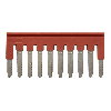 Pontage sécable rouge, 10 pôles, pour bornes Push-In + de 2,5mm² - XW5S-P2.5-10RD