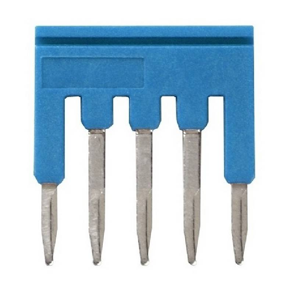 Pontage sécable bleu, 5 pôles, pour bornes Push-In + de 1,5mm² - XW5S-P1.5-5BL-Lire la description