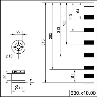 Adaptateur pour fixation sur fond plat GRIS - 630.710.00-Lire la description