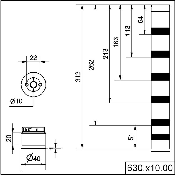 Adaptateur pour fixation sur fond plat GRIS - 630.710.00 Adaptateur pour fixation sur fond plat GRIS - 630.710.00-Lire la description