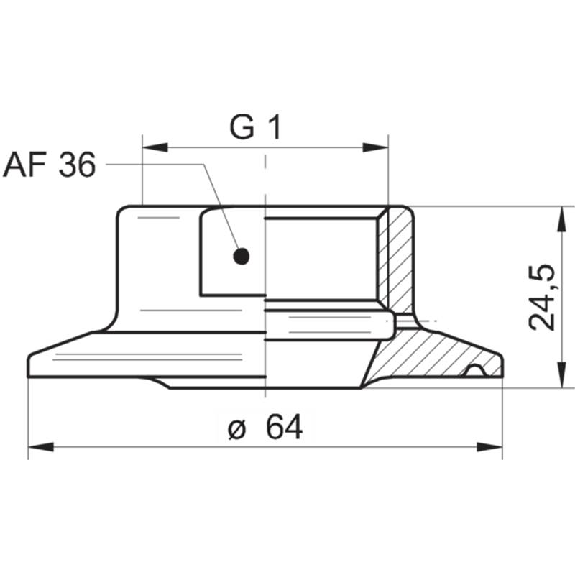 Adaptateur de bride hygiénique DN 51 / G1B hygiénique / cône G1B - ZPH1-5216-Lire la description