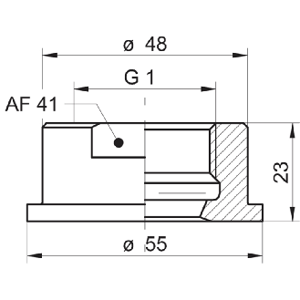 Adaptateur G 1 A hygiénique (A04) / SMS 1145, DN 38 (S01) - ZPH1-5233-Lire la description