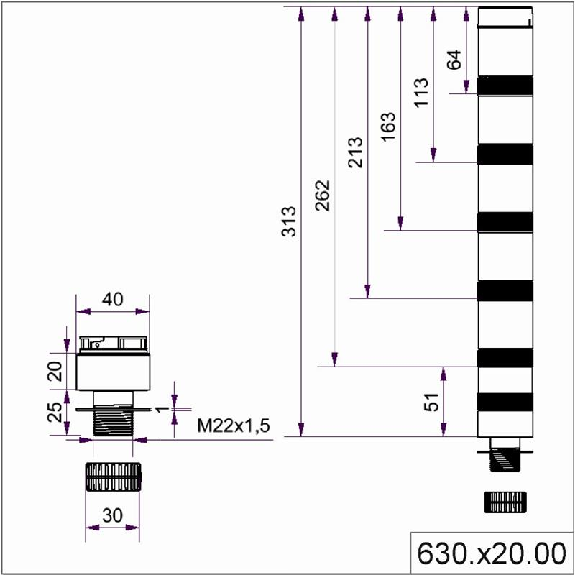 Adaptateur pour montage à trou unique EM - 630.720.00-Lire la description