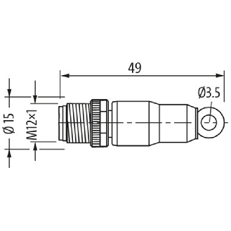 Résistance de terminaison système CUBE, M12 Mâle Droit 6 pôles - 7000-15041-0000000 (ARTICLE D'OCCASION)-Lire la description