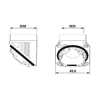 Adaptateur, plastique, pour boîtier EVO, filetage M32 - HC-B-TA-M32-PLR-BK-Lire la description