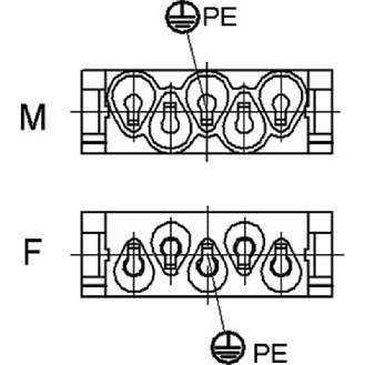 Module haute tension 4 + PE, femelle, 1 emplacement - 10383300 | EPIC MCB 5 CG-Lire la description