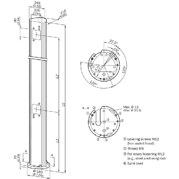 Colonne miroir pour M20Z/M40Z - PM3Z96-00240020-Lire la description