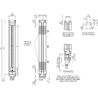 Barrière sécurité T4 H=0300mm Rés=14mm (R) P=8m / M26x11+FE + M12 - M40E-60A503RB0-Lire la description