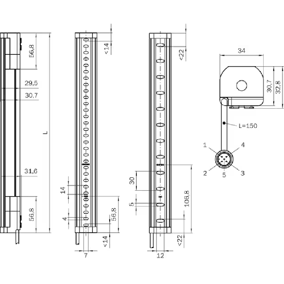Barrière sécurité T2 (E) H=0900mm Rés=30mm P=15m IP67 - C2C-SA09030A10000 Barrière sécurité T2 (E) H=0900mm Rés=30mm P=15m IP67 - C2C-SA09030A10000-Lire la description