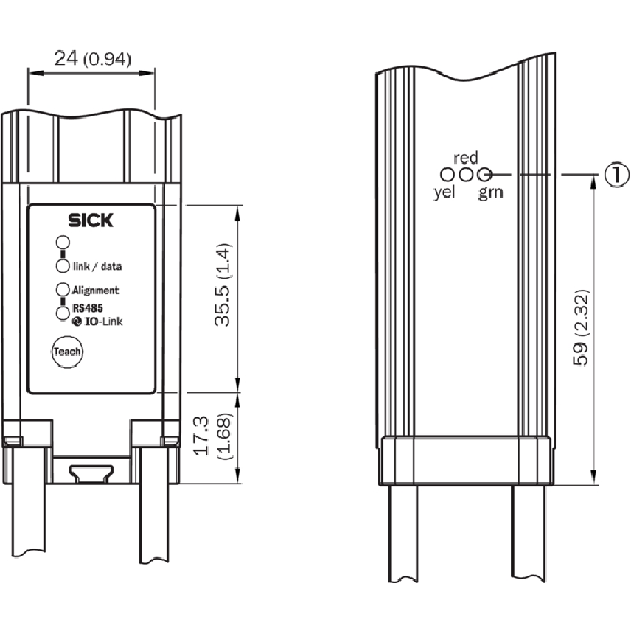 Rideau optique H=0145mm, Rés=2.5mm P=2m, IO-Link, analogique - MLG02A-0145B13201 Rideau optique H=0145mm, Rés=2.5mm P=2m, IO-Link, analogique - MLG02A-0145B13201-Lire la description