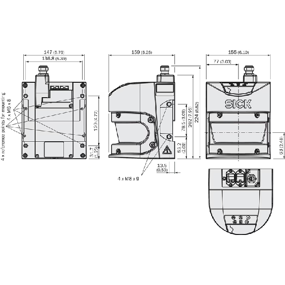 Scrutateur S3000 PROFINET IO Advanced, P=5,5m, Angle 190°, 8 champs - S30A-6111CP Scrutateur S3000 PROFINET IO Advanced, P=5,5m, Angle 190°, 8 champs - S30A-6111CP-Lire la description