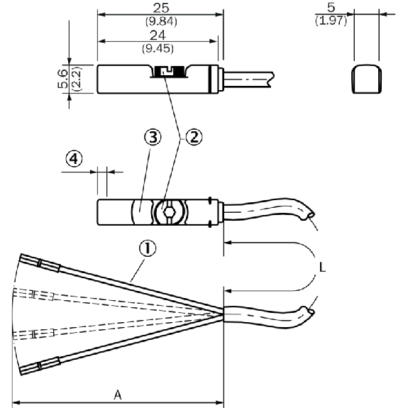 DPM Vérins rainures en T PNP NO lg24mm 10-24Vdc +100 °C / Câble 2m - MZT8-2V6PSTKW0-Lire la description