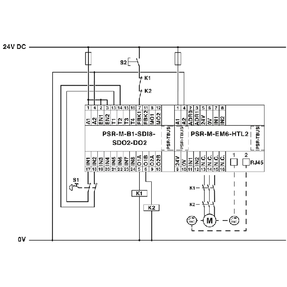 Module de séc. pour la surveillance de vitesse et de sens de rotation - PSR-M-EM6-HTL2-SC Module de séc. pour la surveillance de vitesse et de sens de rotation - PSR-M-EM6-HTL2-SC-Lire la description
