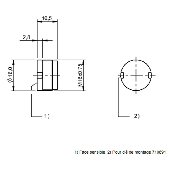 Support de données BF (70/455 kHz), 1023 octets, Ø16x10.5mm - BIS C-100-05/A (BIS0002)-Lire la description