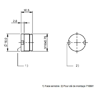 Support de données BF (70/455 kHz), 1023 octets, Ø16x10.5mm - BIS C-100-05/A (BIS0002)-Lire la description