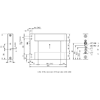 Cadre optique PNP NO P=40x80mm Pot. IR LO / M08 3P - BOW A-0408-PS-C-S49 (BOW001A)-Lire la description