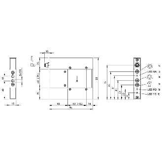 Cadre optique PNP/NPN P=40x40mm Pot. IR LO/DO / M08 4P - BOW B-0404-DU-C-S75 (BOW002U)-Lire la description