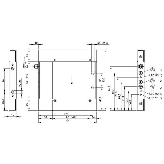 Cadre optique PNP/NPN P=80x80mm Pot. IR LO/DO / M08 4P - BOW B-0808-DU-C-S75 (BOW002Y)-Lire la description