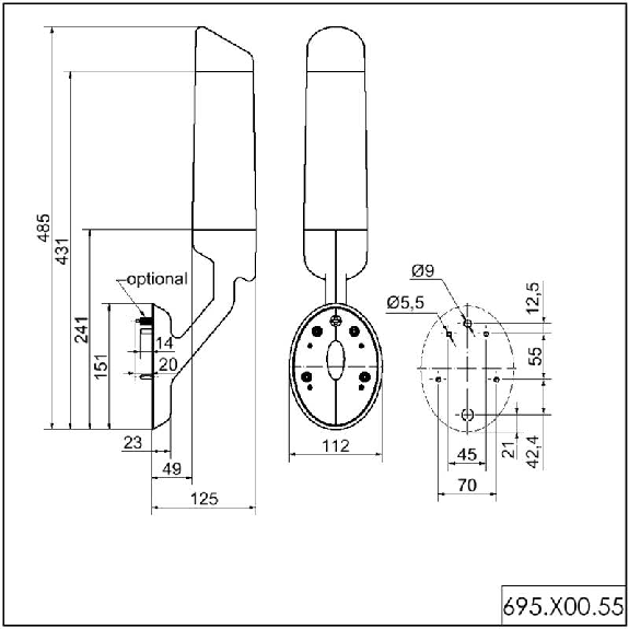 Élément de raccordement Bornes à visser RM IP65 Ø70mm NOIR - 640.830.00-Lire la description