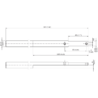 Barre de montage WFS, droite, avec 2 vis de fixation - BEF-M12GF-A-Lire la description