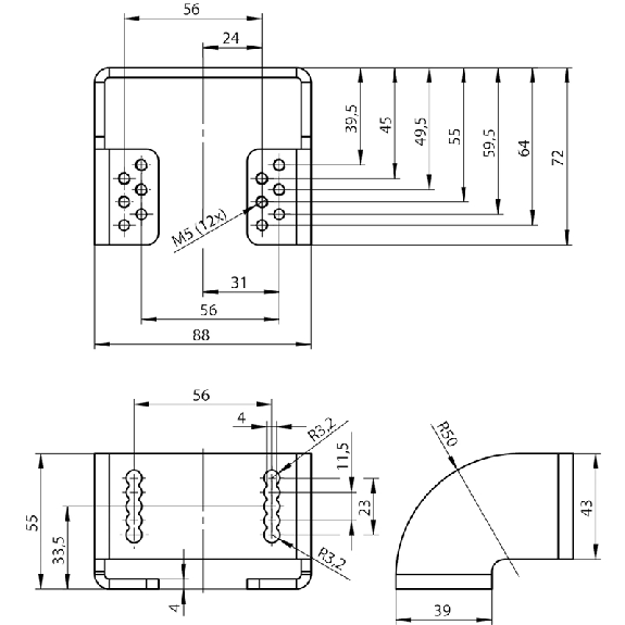 Équerre de montage pour interrupteur CEM-C40 - AM-B-126231 Équerre de montage pour interrupteur CEM-C40 - AM-B-126231-Lire la description