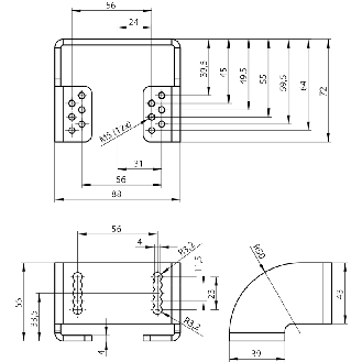 Équerre de montage pour interrupteur CEM-C40 - AM-B-126231-Lire la description