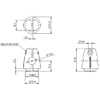 Système de montage pour le logement de barres Ø12 mm, inox - BMS CS-M-D12-IZ-01 (BAM003Y)-Lire la description
