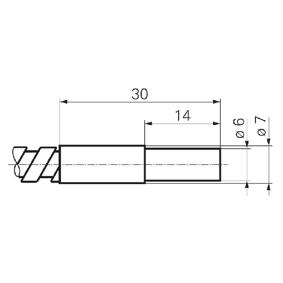 Fibre opt. directe, verre, tête 6x14mm Pmax=200mm +250°C, 0,5m - FUF 050B2002-Lire la description
