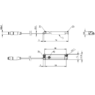 Système de mesure de position magnétique 064mm, 0-10V/4-20mA, IO-Link - BMP 01-EL1PP21A-0064-00-P00,5-S75 (BMP0005)-Lire la description