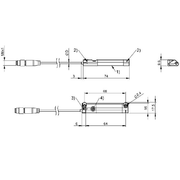 Système de mesure de position magnétique 064mm, 0-10V/4-20mA, IO-Link - BMP 01-EL1PP21A-0064-00-P00,5-S75 (BMP0005)-Lire la description