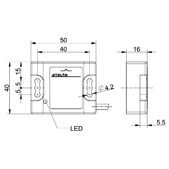 Int.de séc. Ex magnétique Reed actionneur (sans) 1NO/1NF, LED, c10m - 1190301 | Ex RC Si 56 1Ö/1S-LED - 10m-Lire la description