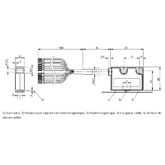 Système de mesure linéaire 0.01...6.5 mm, HTL, câble 5m - BML-S2C0-Q53G-M600-K0-KA05 (BML09U6)-Lire la description