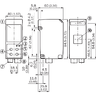 Laser de mesure P=75-125mm 4-20mA, NPN(x3), RS485 / HRS 12P - PRO2-N100B25A1-Lire la description