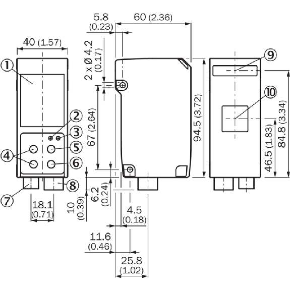 Laser de mesure P=75-125mm 4-20mA, NPN(x3), RS485 / HRS 12P - PRO2-N100B25A1 Laser de mesure P=75-125mm 4-20mA, NPN(x3), RS485 / HRS 12P - PRO2-N100B25A1-Lire la description