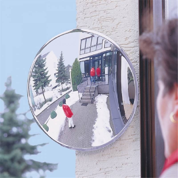 Miroir de surveillance avec support mural 250 mm, Ø 400 mm - 247.13.962 Miroir de surveillance avec support mural 250 mm, Ø 400 mm - 247.13.962-Lire la description