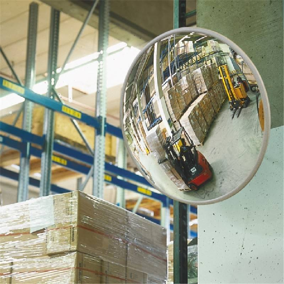 Miroir de surveillance avec support mural 250 mm, Ø 400 mm - 247.13.962 Miroir de surveillance avec support mural 250 mm, Ø 400 mm - 247.13.962-Lire la description