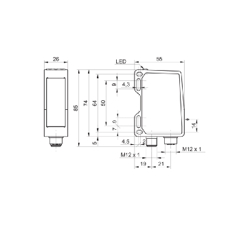 Laser de mesure Ligne Sd=100-600mm ANA+Ethernet TCP/IP M12 4P+M12 8P - OM70-L0600.HV0500.EK-Lire la description