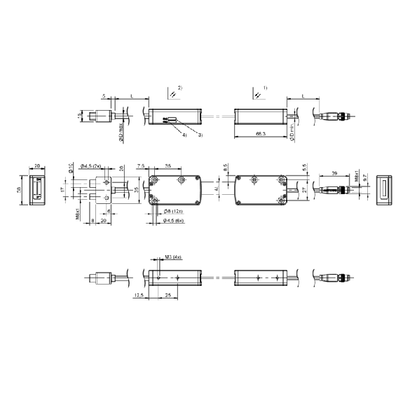 Bande lumineuse Larg=20mm P=2m Laser IO-Link - BLA 16C-002-00,25-S75 (BLA0007)-Lire la description