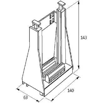Support porte-carte Europe, 48 pôles F, 250V 4A, rangées z, b, d - 63020 | SKP 48/1F-Lire la description