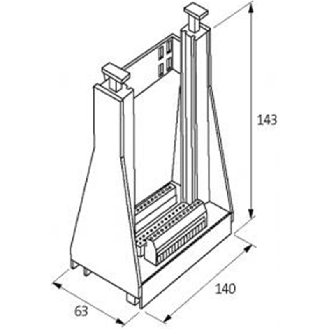 Support porte-carte Europe, 64 pôles G, 250V 3A, rangées z, b, d, f - 63040 | SKP 64 IG-Lire la description
