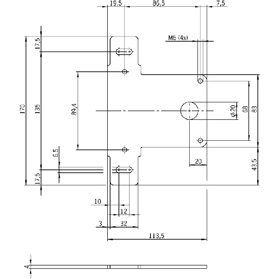 Support de montage noir poudré pour déverrouillage interne MGB- E - MGB-A-MOUNTINGPLATE-E-109492 Support de montage noir poudré pour déverrouillage interne MGB- E - MGB-A-MOUNTINGPLATE-E-109492-Lire la description