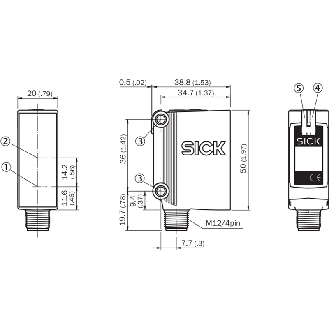 Cellule Bar. reflex NPN P=15m PinPoint LO/DO 10-30Vdc / M12 4P - GL10-N4112-Lire la description